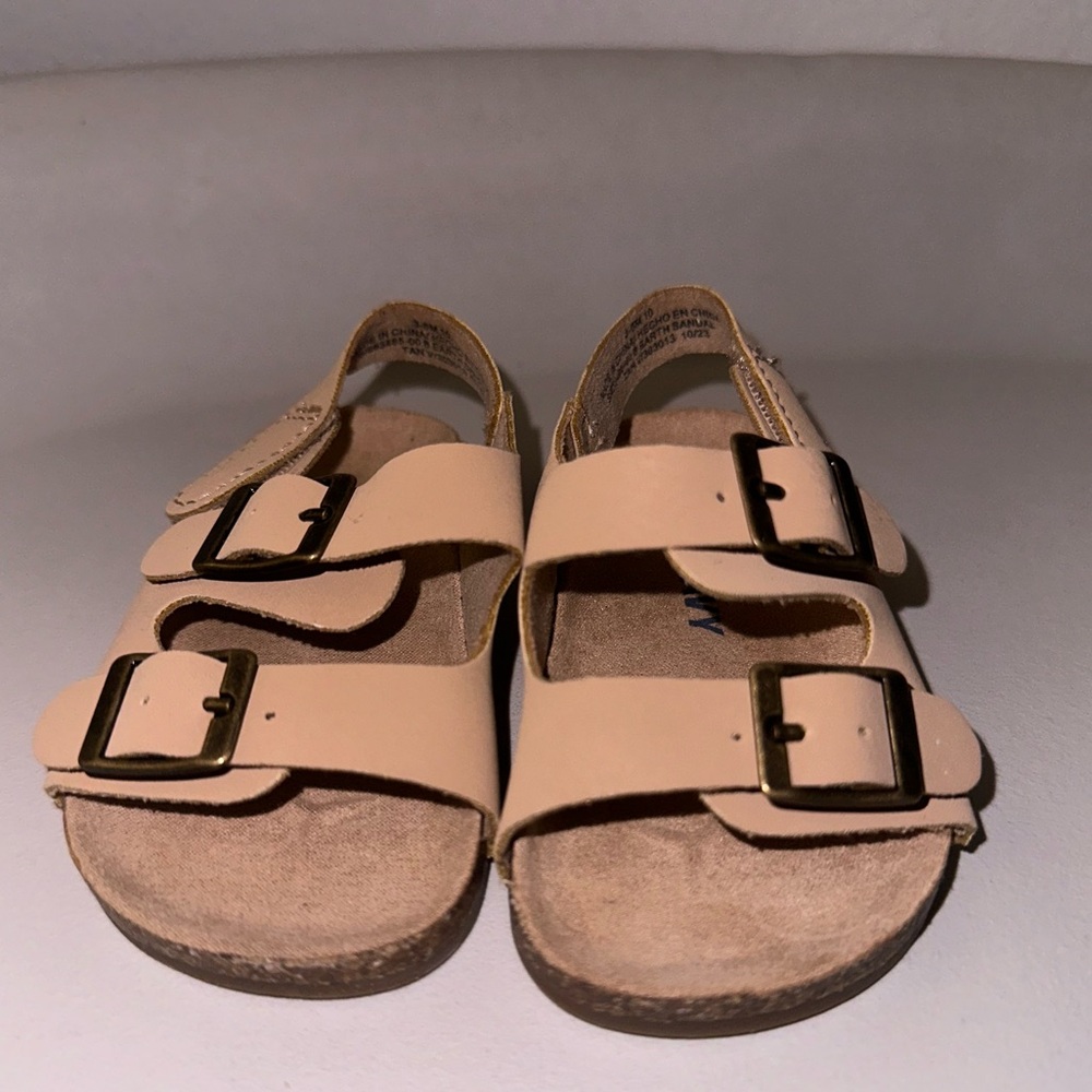 Faux- Leather Buckled Strap Sandals